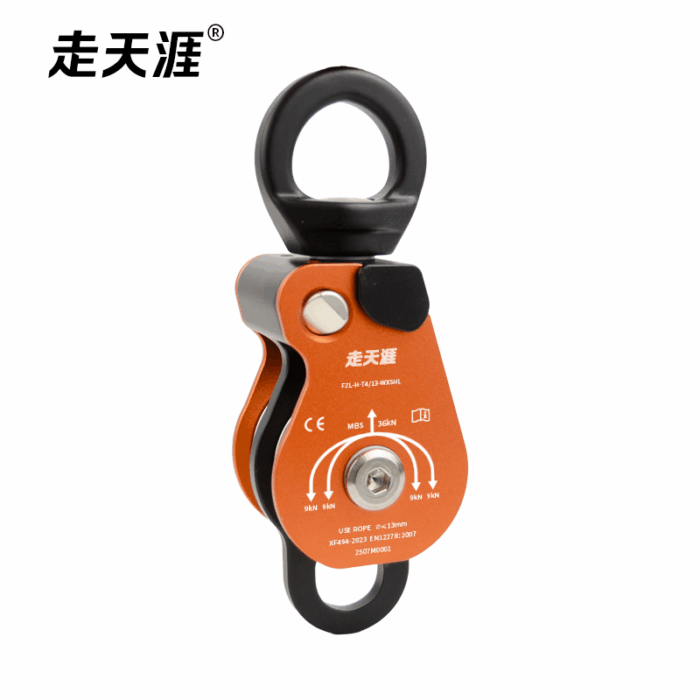 Swivel double pulley